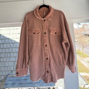 Free People Shacket Ruby Jacket Rose Pink
